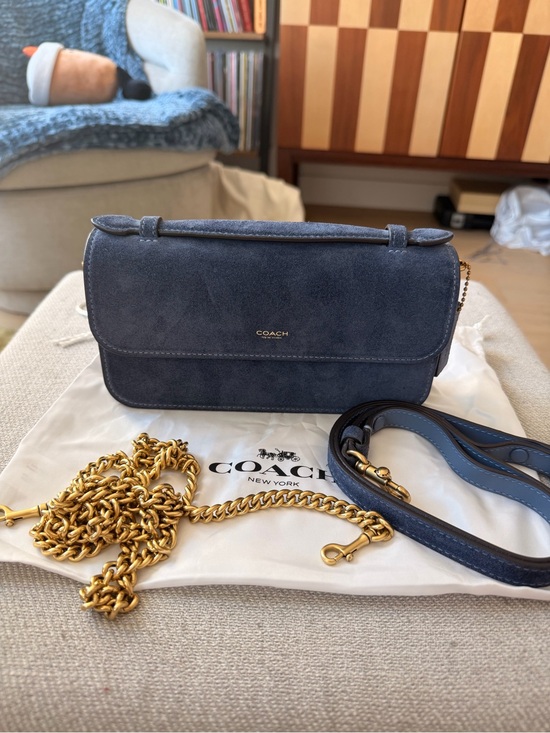 Coach Handbags - Coach Elora Top Handle Bag Blue Denim Suede
